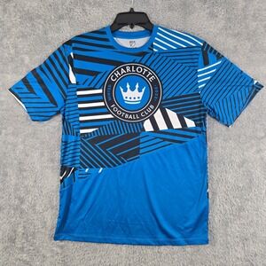 MLS Charlotte FC Kids Soccer Jersey Blue Black Geometric Graphic XL 18/20